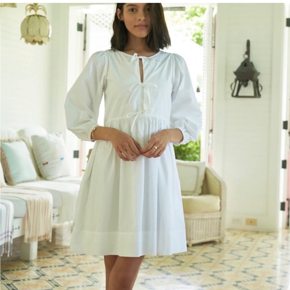 LAKE Pajamas White Dress with ties